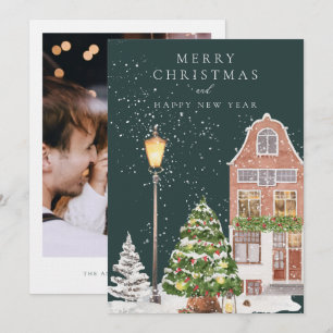 Carte de Noël de la maison d'hiver