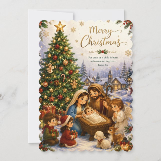 Carte de Noël de la Nativité (Devant)
