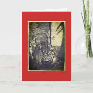 CARTE DE NOËL DE LA NATIVITÉ ALLEMANDE "FROHE WEIH