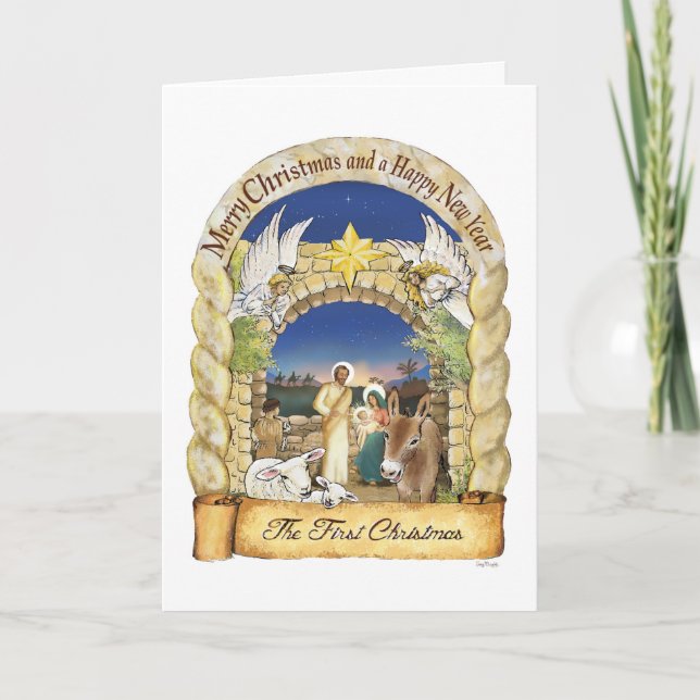 Carte de Noël de la Nativité, Carte d'artiste (Devant)