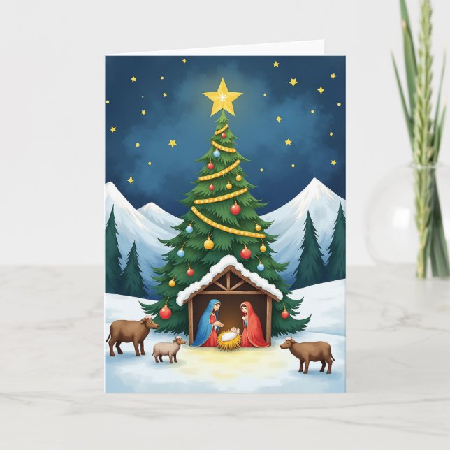 Carte de Noël de la Nativité de Jésus bébé (Devant)