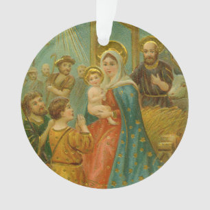 Carte de Noël de la Nativité de l'ère édouardienne