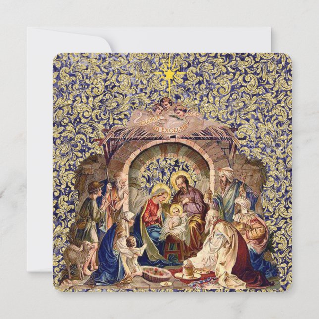Carte de Noël de la Nativité du Christ (Devant)