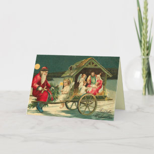 Carte de Noël de la Nativité vintage