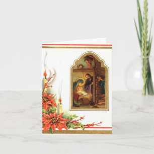 Carte de Noël de la Nativité vintage