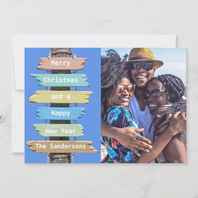 Carte de Noël de la plage moderne (Devant)