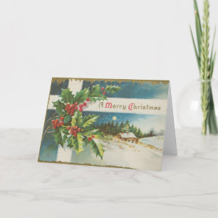 Carte de Noël de la scène de neige