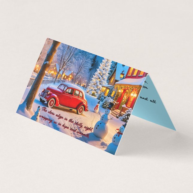 Carte de Noël de la scène hivernale neige (Front)