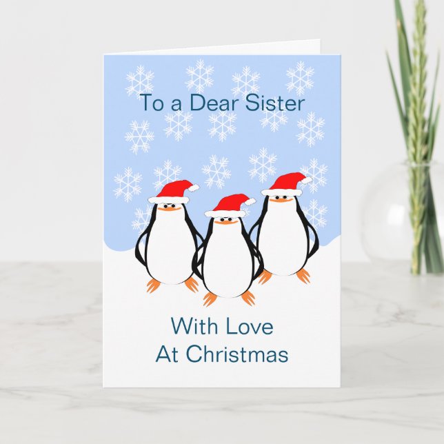 Carte de Noël de la Soeur Penguins (Devant)