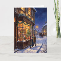 Carte de Noël de la veille de Noël de la boutique
