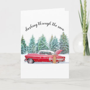 carte de Noël de la voiture classique personnalisé