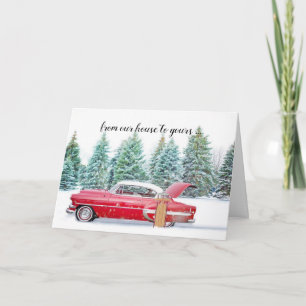 carte de Noël de la voiture classique personnalisé