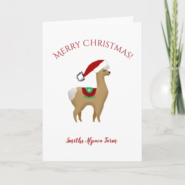 Carte de Noël de l'Alpaca (Devant)