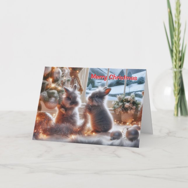 Carte de Noël de lapins (Devant)