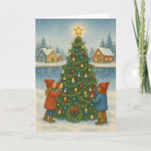 Carte de Noël de l'arbre à papier de homard