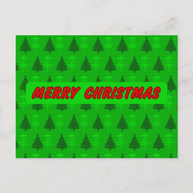 Carte de Noël de l'arbre de golf et du panier (Devant)