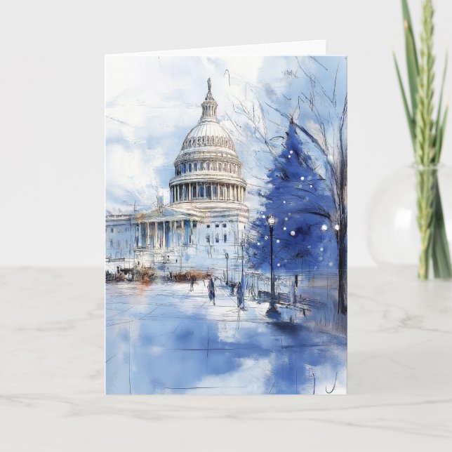 Carte de Noël de l'arbre de Noël du Capitole améri (Devant)