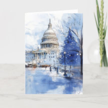 Carte de Noël de l'arbre de Noël du Capitole améri