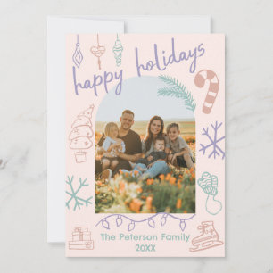 Carte de Noël de l'Arc de Doodle dessinée à la mai