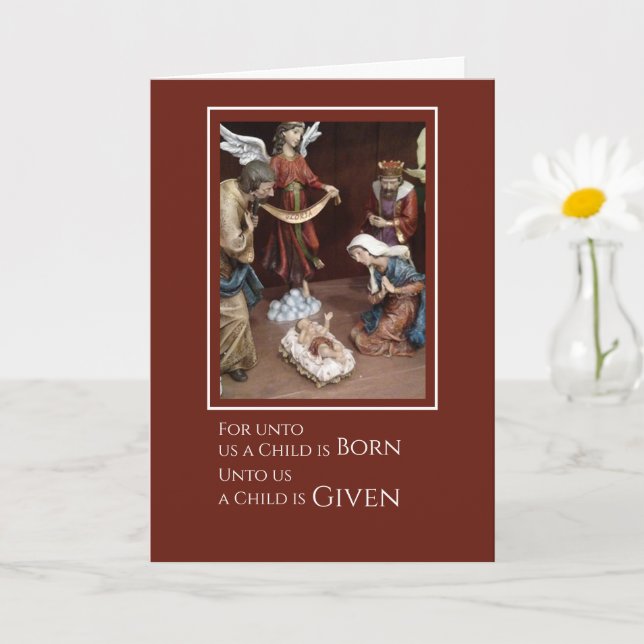 Carte de Noël de l'église de naissance de l'enfant (Petite plante)