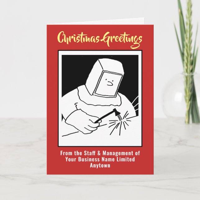 Carte de Noël de l'entreprise de soudeur ou de for (Devant)