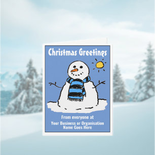 Carte de Noël de l'entreprise Fun Snowman avec QR