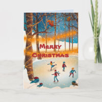 CARTE DE NOËL DE L'ÉTANG DE SKATER