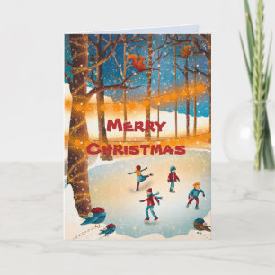 CARTE DE NOËL DE L'ÉTANG DE SKATER