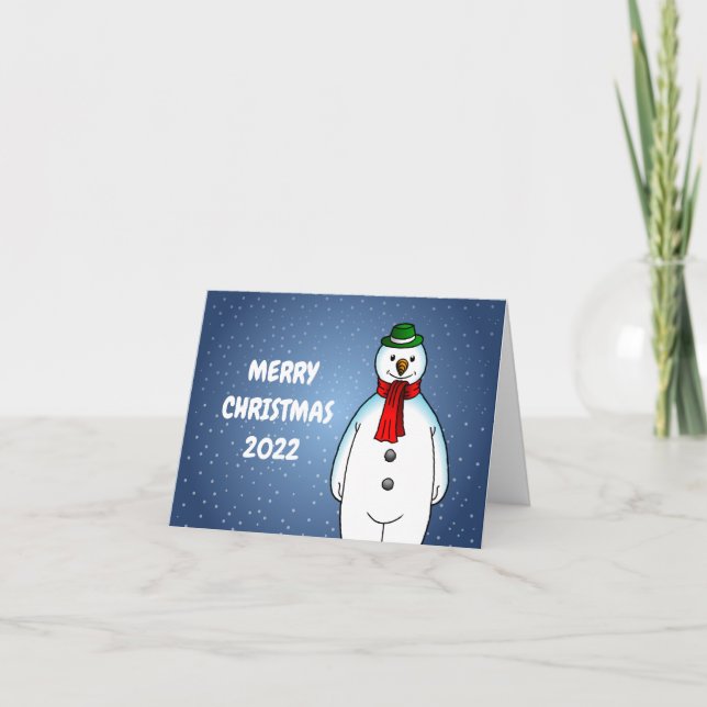 Carte de Noël de l'homme de neige (Devant)