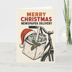 Carte de Noël de livraison de journaux joyeux