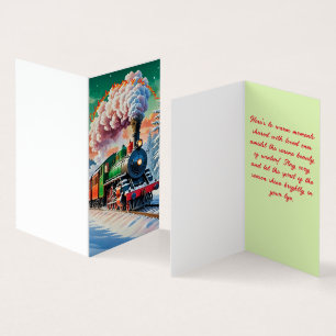 Carte de Noël de locomotive à vapeur classique