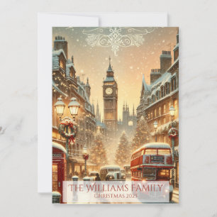 Carte de Noël de Londres - Scène festive de Londre