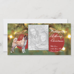 Carte de Noël de l'ornement Akita