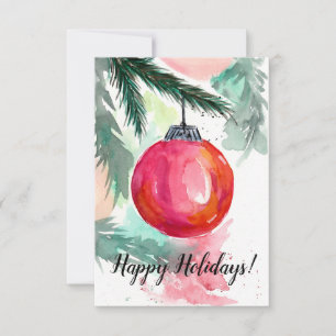 Carte de Noël de l'ornement rouge