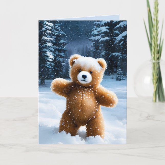 Carte de Noël de l'ours en peluche (Devant)