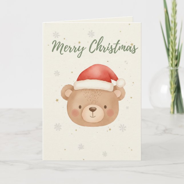 Carte de Noël de l'ours joyeux Noël (Devant)