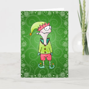Carte de Noël de lutin drôle