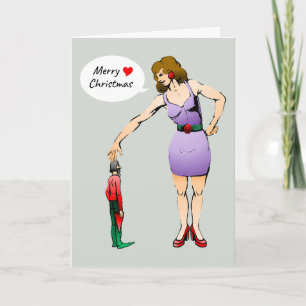 Carte de Noël de lutin joyeux