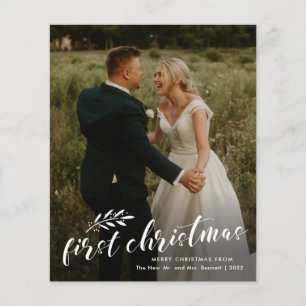 Carte de Noël de mariage de Noël Budget First Phot