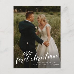 Carte de Noël de mariage de Noël Budget First Phot