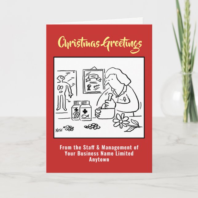 Carte de Noël de médecine alternative ou homéopath (Devant)