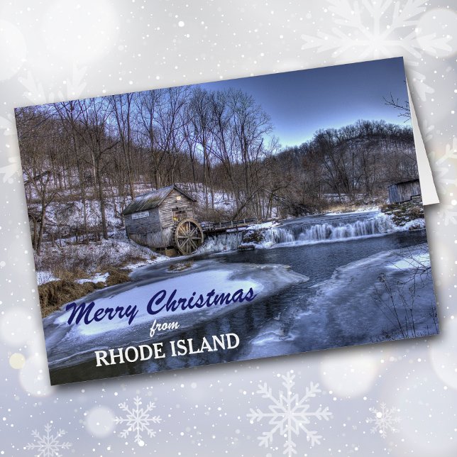 Carte de Noël de Mill on River Rhode Island (Créateur téléchargé)