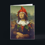 Carte de Noël de Mona Lisa Elf<br><div class="desc">Mona Lisa, dame mystérieuse célèbre dans la peinture de da Vinci, obtient habillée en tant qu'elfe pour Noël dans cette carte d'amusement, se perfectionne pour l'artiste ou s'est artistiquement occupée. Il y a d'autres cartes des séries de Noël de mon Artsts, telles que la nuit de Noël étoilée http://www.zazzle.com/starry_christmas_night_card-137198214200881008 et...</div>