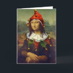 Carte de Noël de Mona Lisa Elf<br><div class="desc">Mona Lisa, dame mystérieuse célèbre dans la peinture de da Vinci, obtient habillée en tant qu'elfe pour Noël dans cette carte d'amusement, se perfectionne pour l'artiste ou s'est artistiquement occupée. Il y a d'autres cartes des séries de Noël de mon Artsts, telles que la nuit de Noël étoilée http://www.zazzle.com/starry_christmas_night_card-137198214200881008 et...</div>