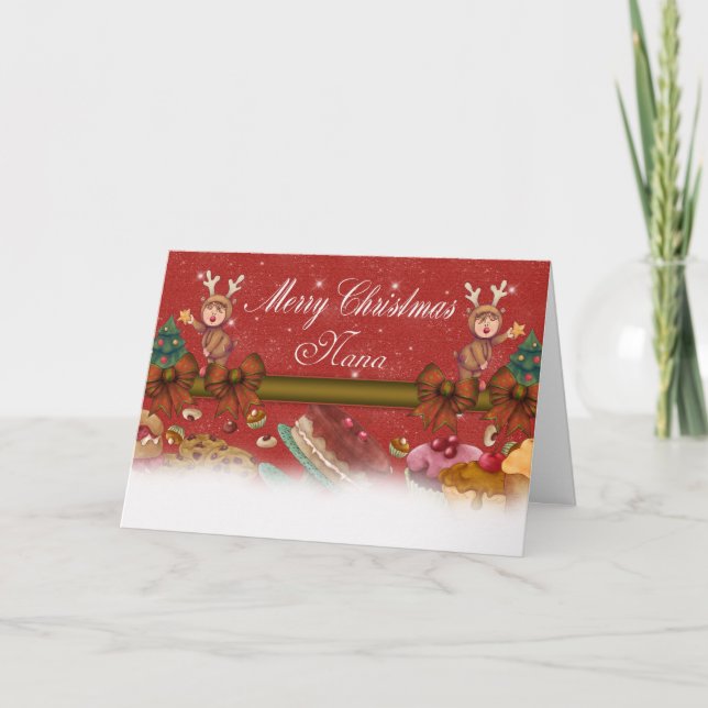 Carte de Noël de Nana - carte mignonne pour Nana (Devant)