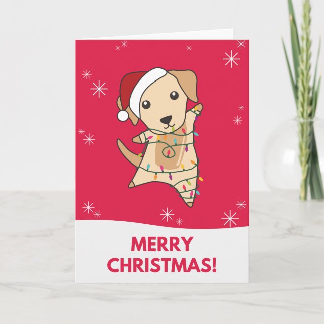 Carte de Noël de neige d'hiver de Labrador Animaux (Devant)