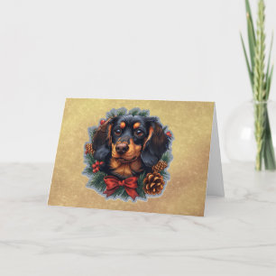 Carte de Noël de Noël Cute Dachshund
