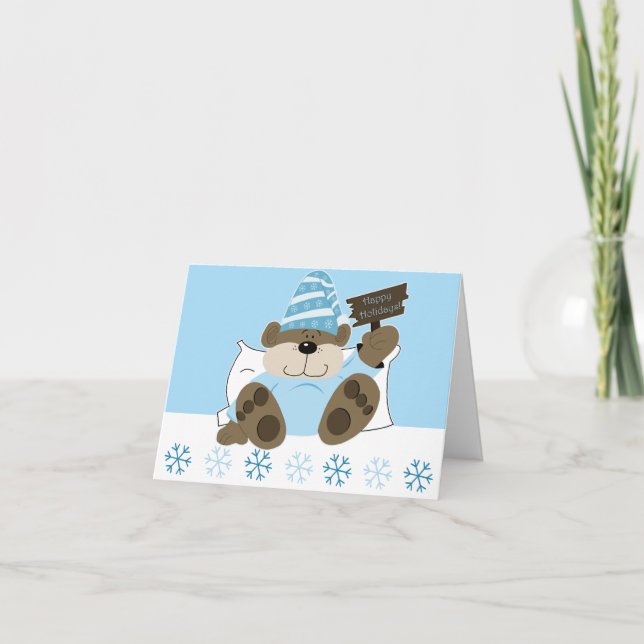 Carte de Noël de Noël de l'ours endormi (Devant)
