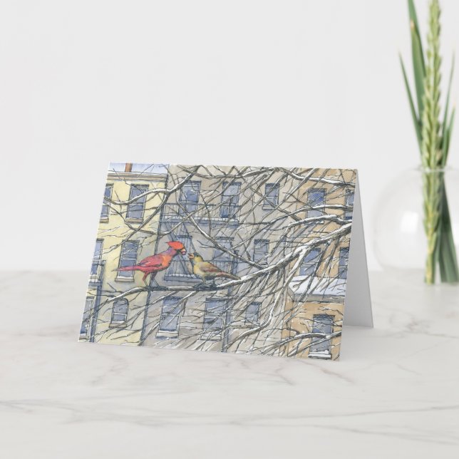 Carte de Noël "de paires cardinales" (Devant)