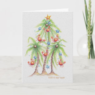 Carte de Noël de palmier tropical